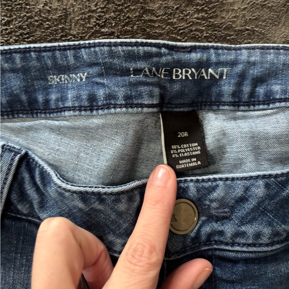 Lane Bryant Skinny Distressed Blue Jeans - Picture 4 of 5